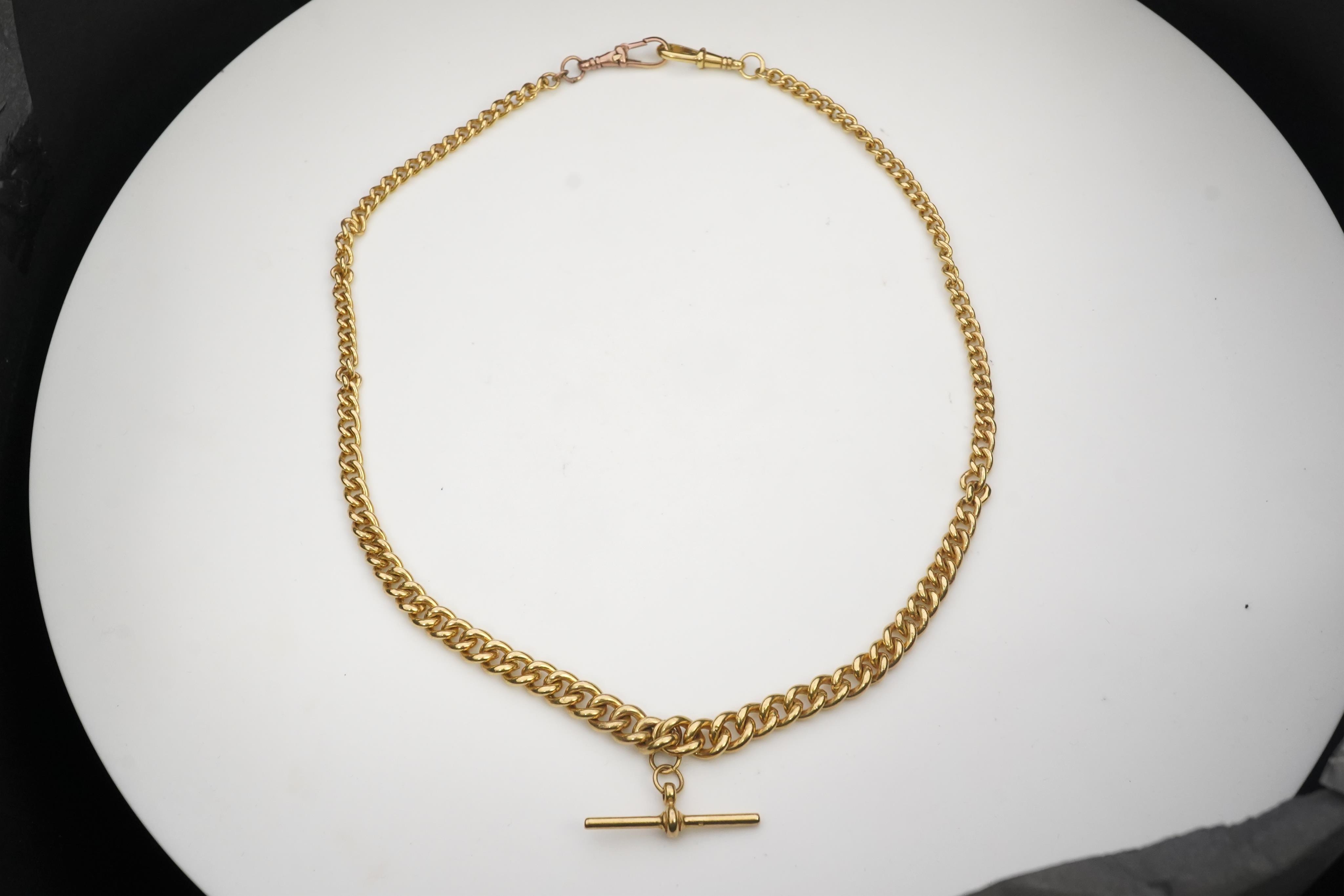 A 9ct gold Albert chain, mid 20th century